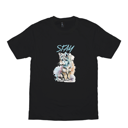 Stay Wolfie Tee - drk